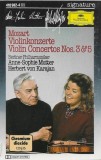 Wolfgang Amadeus Mozart &ndash; Berliner Philharmoniker, Anne-Sophie Mutter, Herbert Von Karajan - Violin Concertos Nos. 3&amp;5, Caseta audio