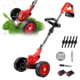 Cumpara ieftin Motocoasa electrica 36V cu 2 acumulatori si roti detasabile