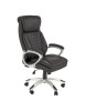 Scaun directorial HM Thomas, piele ecologica, mecanism de balansare, cadru polipropilena, 100 kg, negru