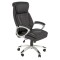Scaun directorial HM Thomas, piele ecologica, mecanism de balansare, cadru polipropilena, 100 kg, negru