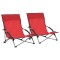 Scaune pliante 2 buc. Material textil rosu - 1