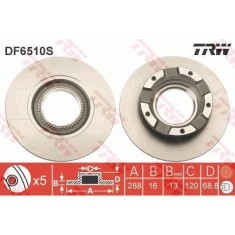 Set discuri frana spate TRW, Ford Tourneo Custom V362 Bus, 04.12-, Transit Custom V362 Bus, 04.12-, Transit V363 Bus, 08.2013-, spate; puntea spate