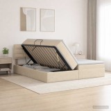 Cumpara ieftin Pat cu storage cu headboard 2 buc. Crem Piele artificiala