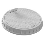 Capac Rotund cu Rama si Maner din Polipropilena Gri Pentru Canal sau Camin Diametru 650 Cm