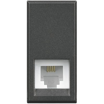 Priza telefon RJ11 Axolute Bticino 1M antracit HS4258 11N foto
