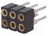 Conector 6 pini, seria {{Serie conector}}, pas pini 2mm, CONNFLY - DS1002-02-2*3BT1F6