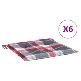 Cumpara ieftin Perne de scaun model carouri, 6 buc., 40x40x3 cm, textil Oxford