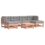 Set mobilier de gradina cu perne, 7 piese, lemn masiv douglas