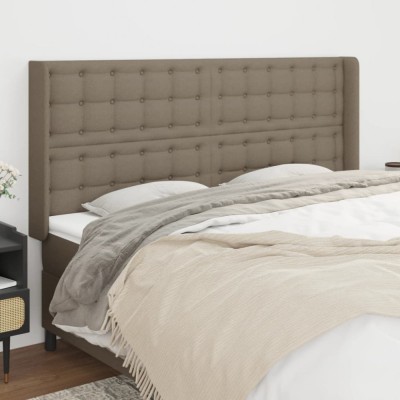 Gossi tablie de pat cu aripioare gri taupe 183x16x118/128 cm textil foto