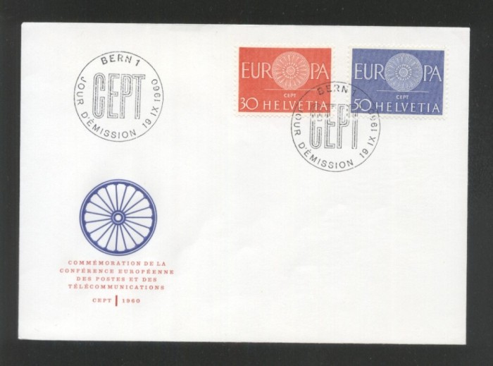 Switzerland 1960 Europa CEPT Mi.720-701 FDC UN.024