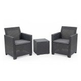 Set mobilier de grădină pentru balcon Claire IV cu masă de depozitare Vigo