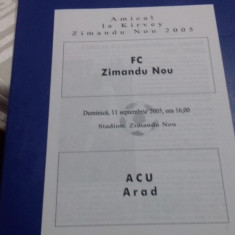 program FC Zimandu Nou - ACU Arad