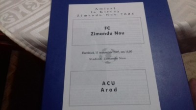 program FC Zimandu Nou - ACU Arad foto