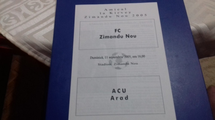 program FC Zimandu Nou - ACU Arad