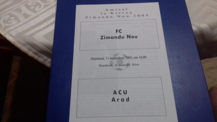 program FC Zimandu Nou - ACU Arad