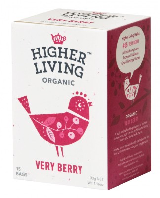 Ceai de fructe VERY BERRY eco, 15 plicuri, Higher Living foto