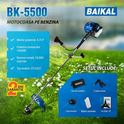 Motocoasa pe benzina BAIKAL BK5500, 4.7CP, 2T, 10000rpm Innovative ReliableTools foto