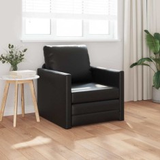 vidaXL Canapea de podea Negru 74 x 77 x 81 cm Piele artificială
