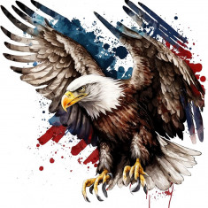 Sticker decorativ, Vultur American, Multicolor, 60 cm, 1270STK-5