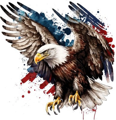 Sticker decorativ, Vultur American, Multicolor, 60 cm, 1270STK-5 foto