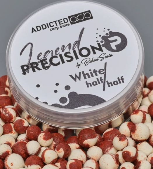 Boilies ADDICTED Carp Baits Precision Legend Half &amp; Half, White, 8-10mm, 40g