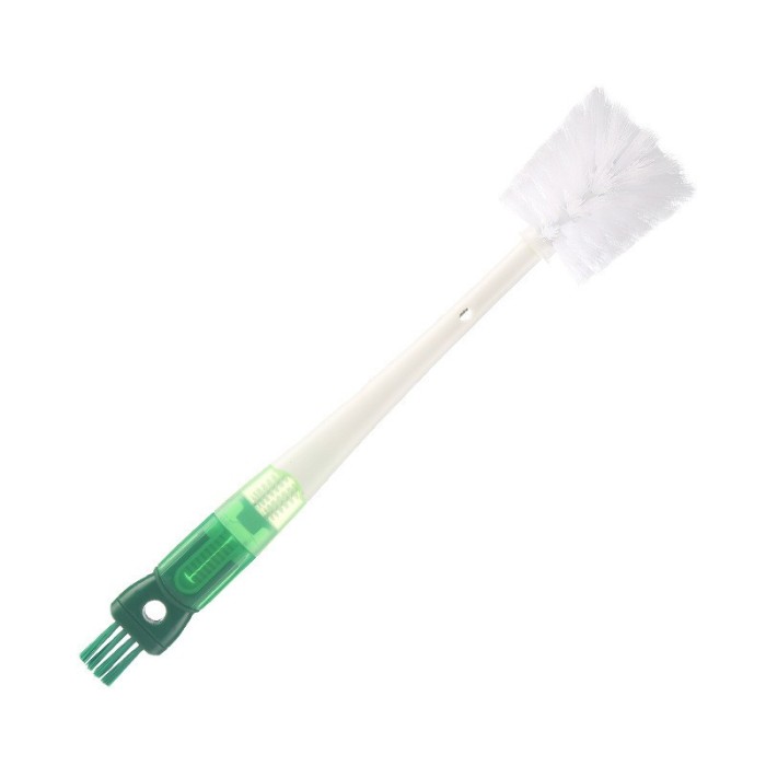 Perie 5 in 1 de curatat pahare, cani, sticle, flippy, cu maner lung, accesorii pentru spalarea paielor si capacelor, usor de agatat, 36x7x7cm, verde-a