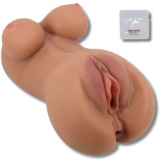 Masturbator Papusa Sexuala Realista, Dublu Canal Texturat, Vagin si Anus, Design Ergonomic, pentru Barbati, Placere si Erectie mai Intensa, din Silico