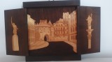 ICOANA-triptic de lemn extrem dse vechi cu imagini din Vatican, obiect decorativ, cult