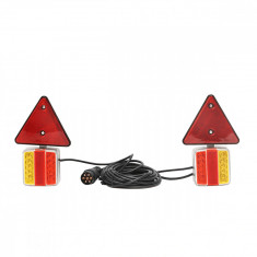 Set lampi LED magnetice cu triunghiuri reflectorizante pentru remorca, fisa 7 pini, cablu 2,5m cablu fisa = 7,5 m. BK98483/SA93 20SK11 foto