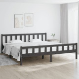 VidaXL Cadru de pat Super King, gri, 180x200 cm, lemn masiv 810696