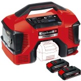 Einhell TE-AC 18/11 LiAC PRESSITO PXC + Twinpack CB - Compresor hibrid 11 bar + Set 2 acumulatori Li-Ion 18 V 2.5 Ah