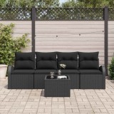 VidaXL Set de canapele pentru grădină 5 pcs Negru 55 x 55 x 37 cm