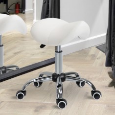 HOMCOM scaun pentru salon, tip sa 52?53?49-61cm, crem foto