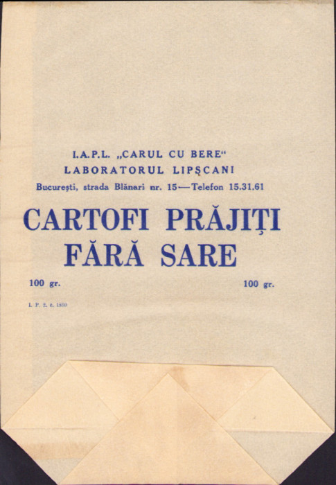 HST Pungă Carul cu bere cartofi prăjiți Rom&acirc;nia comunistă