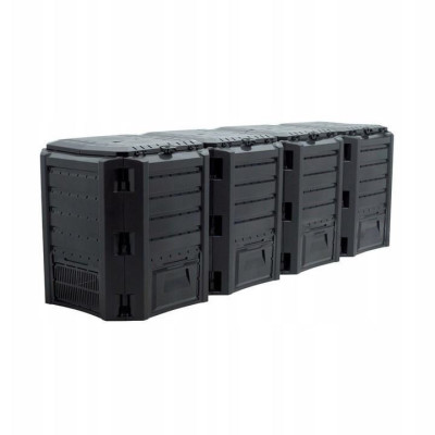 Compostor de gradina, 4 module, negru, 1600 L, 261x71.9x82.6 cm, Module Compogreen foto