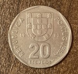 C50 - Moneda foarte veche - Portugalia - 20 escudos - 1987
