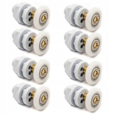 Set 8 role pentru cabina de dus, Aquaparts, Plastic/Alama, Alb