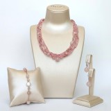 Set Allure din cuarț roz, opal și perle