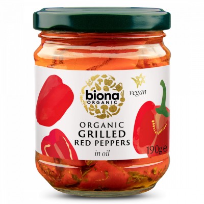 Ardei rosii la gratar in ulei, bio, 190g, Biona foto