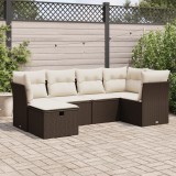 Gossi set canapele de gradina cu perne, 6 piese, maro, poliratan