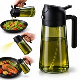 Sticla pulverizatoare 2 in 1, pentru ulei de masline sau alte lichide pentru gatit, dozator verde, 470 ml, JollyMag, POJ12