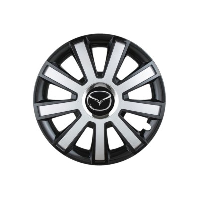 Set 4 capace roti Flash Gri-Negru R16 pentru gama auto Mazda foto