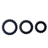 BAILE - TITAN SET 3PCS COCK RING BLACK 2.8 + 2.4 + 1.9 CM, BAILE FOR HIM