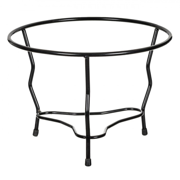 Suport Ghiveci Metalic de Podea, Negru, Diametru 28 cm, &Icirc;nălțime 21 cm
