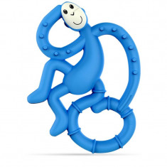 Matchstick Monkey Mini Monkey Teether jucărie pentru dentiție cu aditiv antimicrobian Blue 1 buc