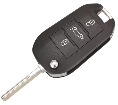 Cheie auto completa si programabila Techstar, compatibila cu Citroen Peugeot, 3 butoane, 433MHz, chip ID46 PCF7941, lama HU83 foto
