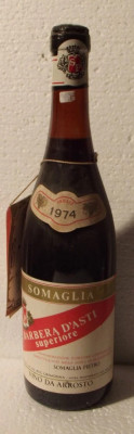 77 - VIN BARBERA D&amp;#039;ASTI SUPERIORE, DOC, SOMAGLIA, recoltare 1974 cl 72 gr 13 foto