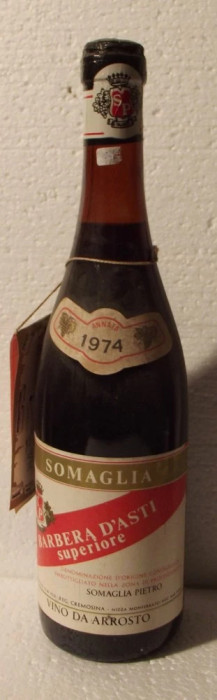 77 - VIN BARBERA D&#039;ASTI SUPERIORE, DOC, SOMAGLIA, recoltare 1974 cl 72 gr 13