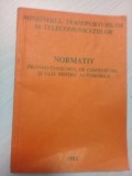 NORMATIV PRIVIND CONSUMUL DE COMBUSTIBIL SI ULEI PENTRU AUTOMOBILE 1982