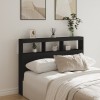VidaXL Tăblie cu dulap și LED, negru, 140x17x102 cm 839197